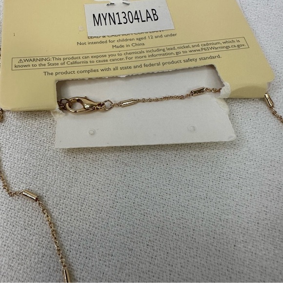 Pendant Faith Necklace Gold Tone Gray Stone - Picture 7 of 8